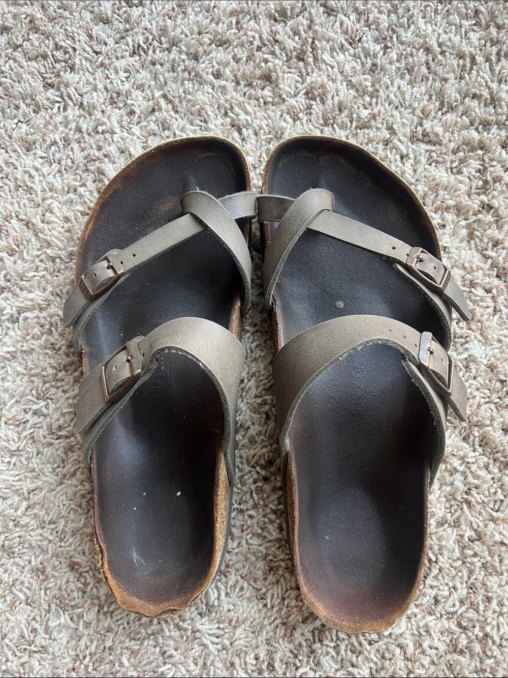 Birkenstock Men's Cross-Strap Sandals in Olive-Brown